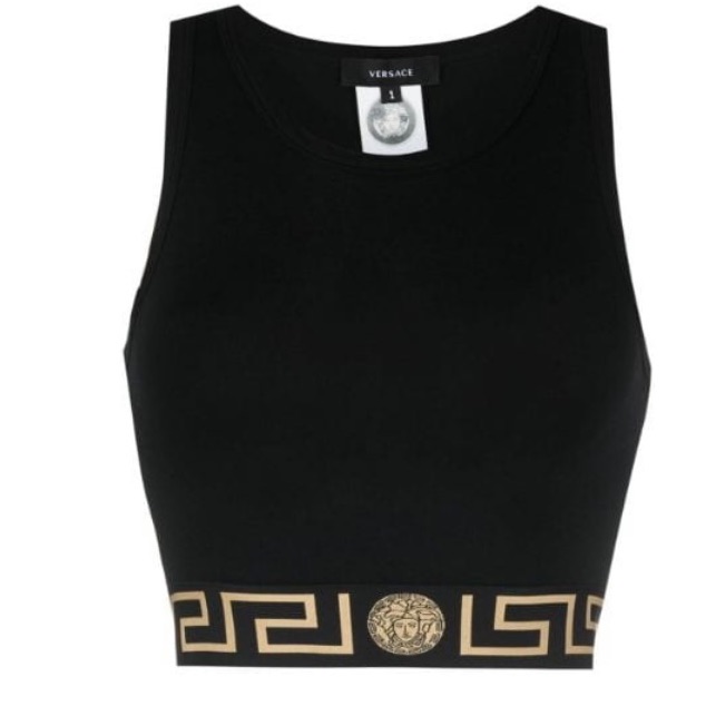 Authentic Versace Crop Top With Biker Shorts. Worn Once For A Photo Shoot.